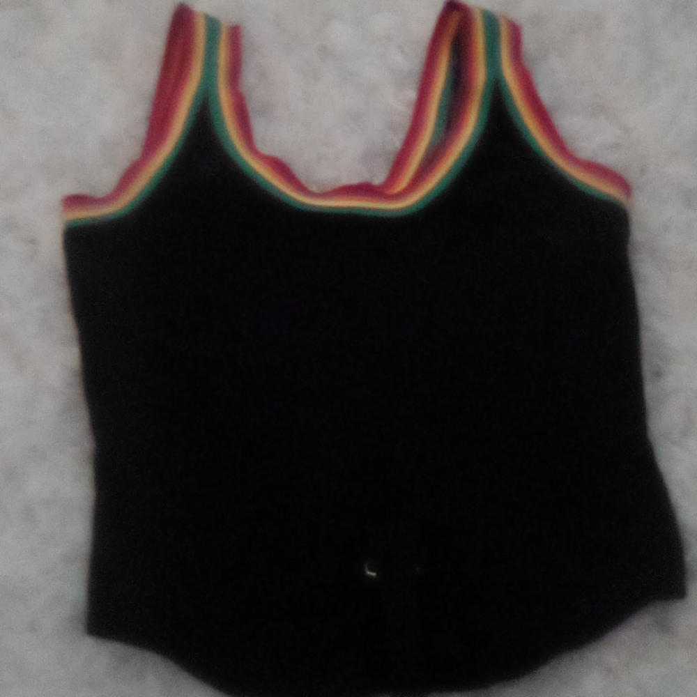 Black and rainbow printed onesie